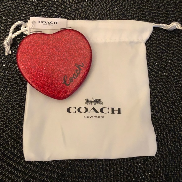 Coach Accessories Hp Coach Glitter Heart Mirror Compact Poshmark
